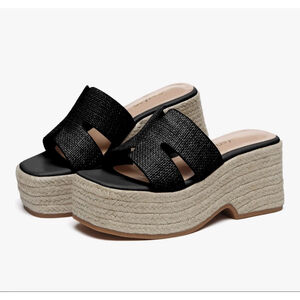 NEW Platform Sandals Chunky Sandals Wedge Open Toe Beach 10